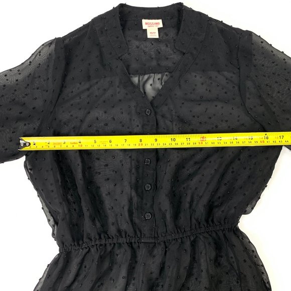 3/$25 Mossimo Sheer Black Mesh Peplum Blouse XS - Picture 5 of 8